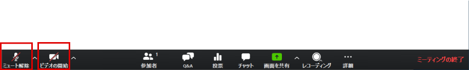 マイクミュート＆ビデオOFF